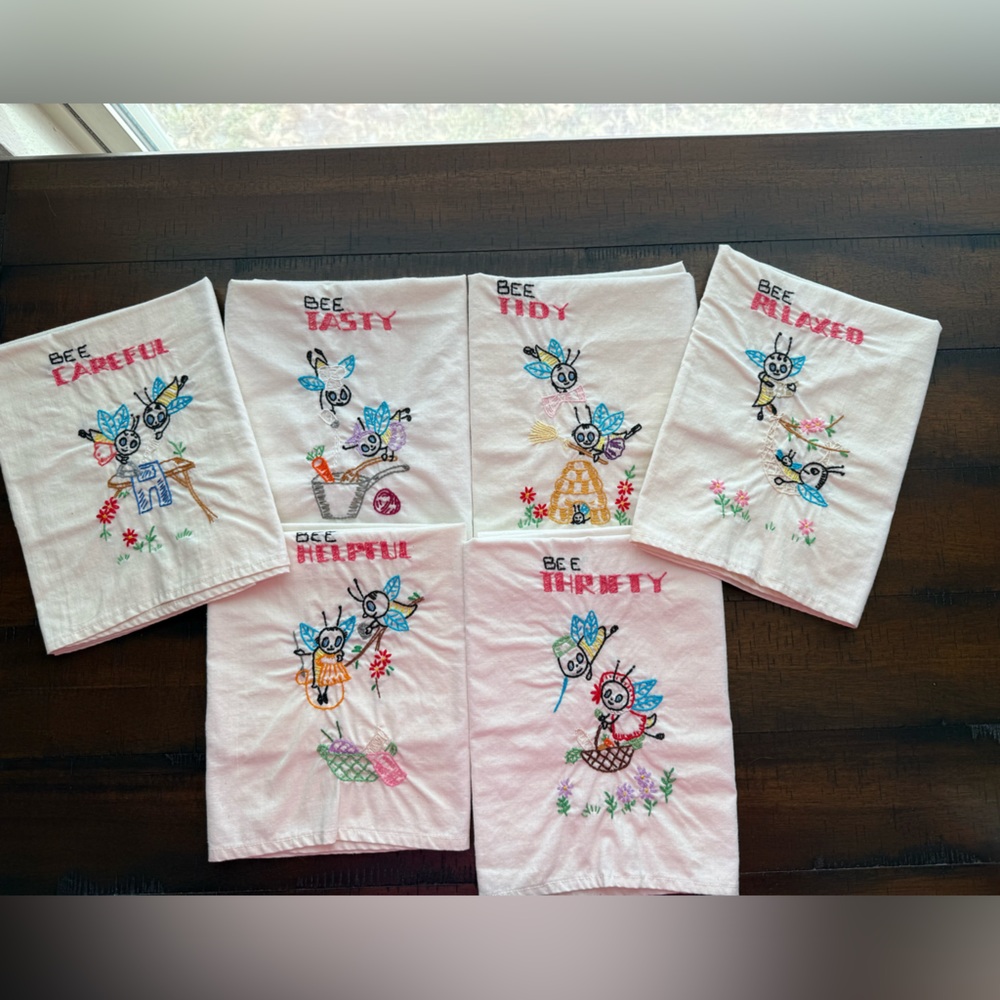 Colorful Embroidered Kitchen Towels